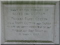 Inscription on the Bayes Cotton family grave