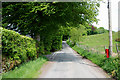 Junction and post box west of Cefn-bryn