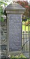 "In Loving Memory of Our Heroes of Two World Wars" - plaque at the church gate, Tregarth