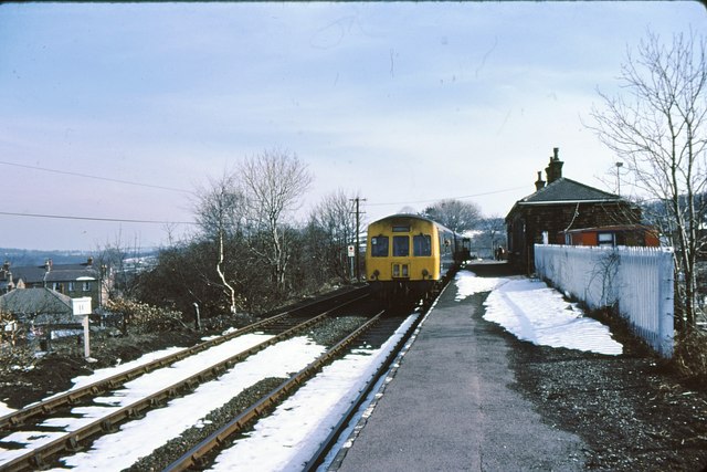 Clayton West station platform 1979