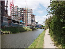 TQ0979 : Building flats by the canal at Hayes by David Hawgood