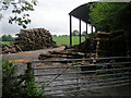 Open barn & stock of wood