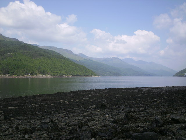 Looking North along Loch Long from the oil terminal at Finnart