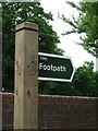 Footpath sign