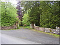 The entry gates and road to Linthill