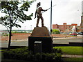 Steel Man outside Museum and Art Gallery.