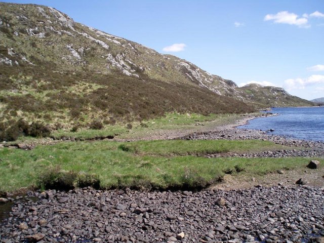 Far eastern end of Uidh Fhearna looking eastback down the side of Loch Veyatie