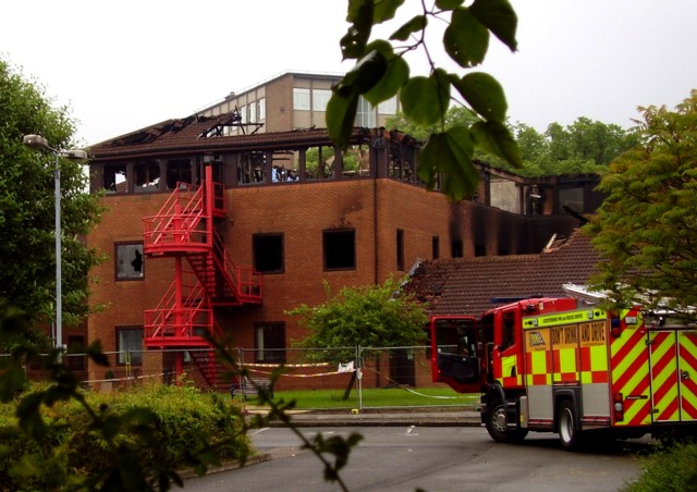 Melton Borough Council offices from the rear after the fire