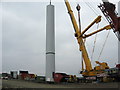SD8218 : Turbine Tower No 17 during construction in June 2008 by Paul Anderson