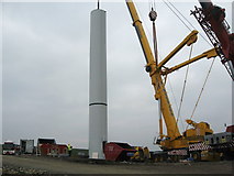 SD8218 : Turbine Tower No 17 during construction in June 2008 by Paul Anderson