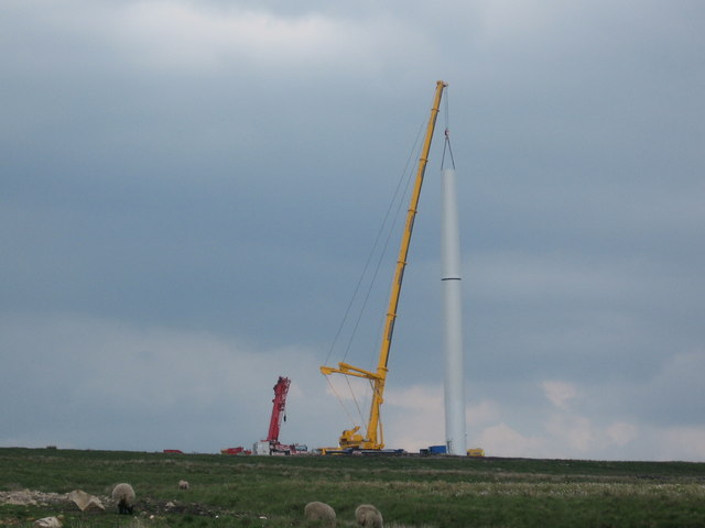 Top tower section being attached to Turbine No 23.
