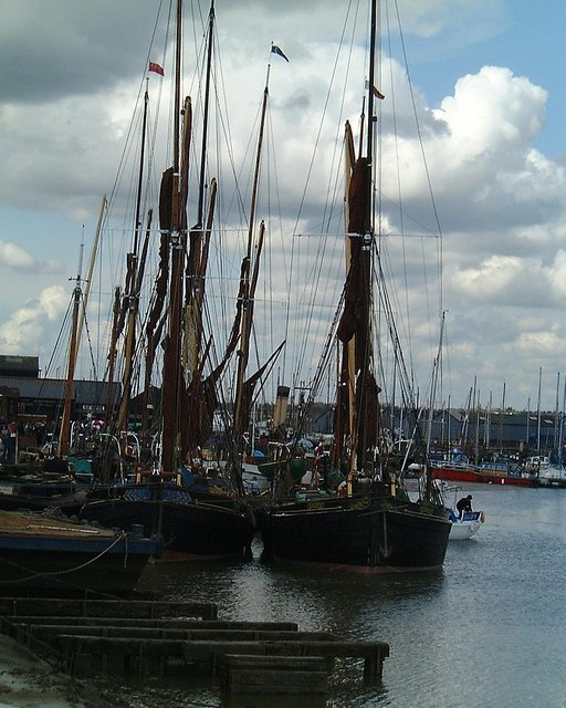 Thames barges moored at Maldon, Essex
