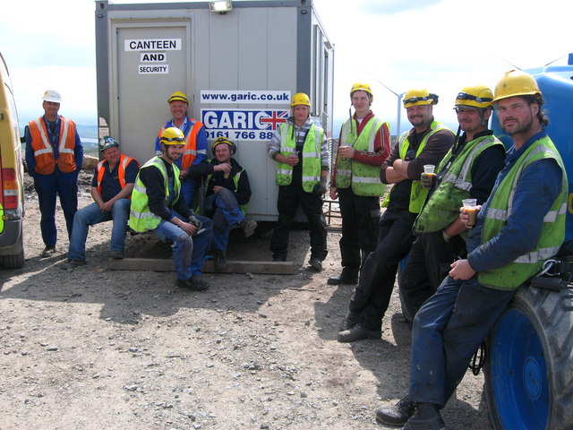 Construction Crew of Turbine No 23 on Scout Moor