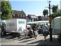 Petersfield market in the summer sunshine