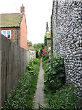 TG0444 : Footpath leading south to car park by Evelyn Simak