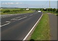 The A477 at the eastern turn for Jordanston