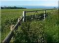 Farmland overlooking the Channel and toward North Devon