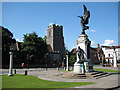 War memorial and church as museum