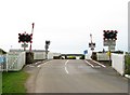 Level crossing and entrance to Carmarthen Bay Holiday Park