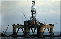 NK1345 : Drilling rig in Peterhead Harbour by Stanley Howe