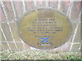 Plaque to mark the opening of Admiral Park in 1989