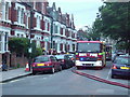 TQ2379 : Fire engine in Bolingbroke Road, W14 by Phillip Perry