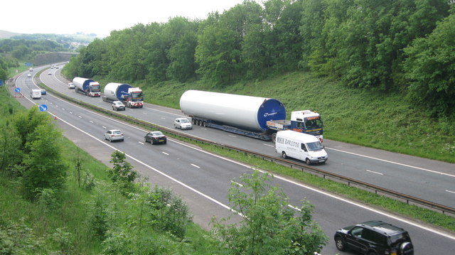 Last Turbine Tower Delivery on the M66