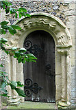 TG3505 : The church of St Nicholas - Norman west doorway by Evelyn Simak
