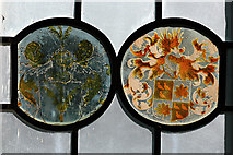 SY5099 : Mapperton Church C16 Stained Glass Roundels by Mike Searle