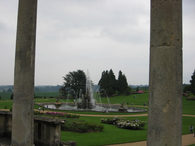 The fountain viewed from the Conservatory