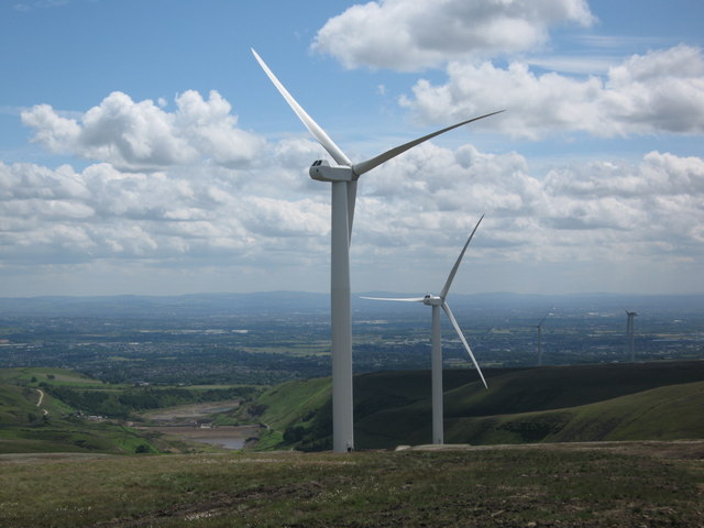 Turbine Towers 19 and 18 under test on Scout Moor