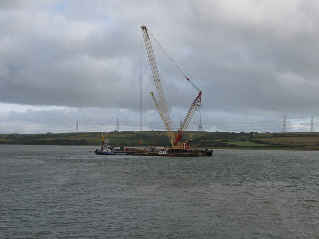 Barge on Pembroke River near Pennar Mouth