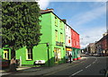 Colourful shops in the High Street