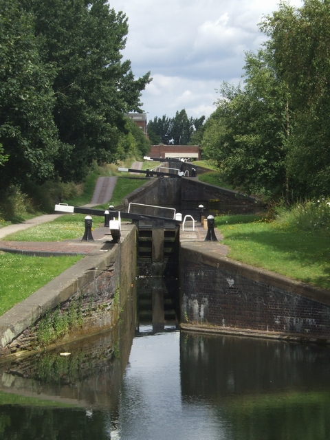 Walsall Branch Canal - Three locks of the 'Walsall Eight ' flight