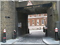 Looking outwards from the entrance to Gough Square