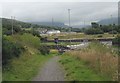 View across the roundabout to the Nantlle Vale Football Ground