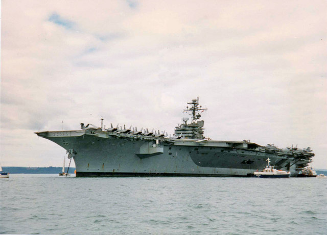 Aircraft carrier in Portsmouth Harbour © Christine Matthews cc-by-sa/2. ...