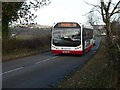 Rural bus leaving Hood Green