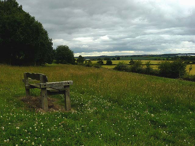 Bench on the lower slopes of Grove Hill