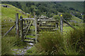 NY3103 : Gate on path from Slaters bridge to The Three Shires Inn by Tom Richardson
