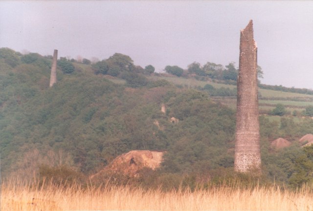 Mine and brickworks chimneys at Maddacleave Wood