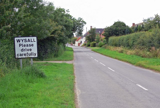 Widmerpool Road enters Wysall