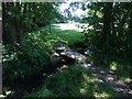 Flagstone bridge over small stream near Trefonen