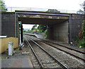 Llansamlet railway station: looking through the overbridge towards the eastbound platform