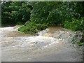 Flooded stream rushing over Dance Lane