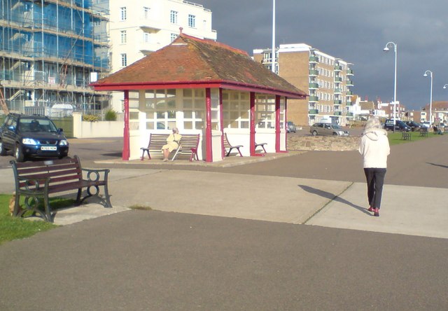 Seafront shelter on De La Warr Parade, Bexhill on Sea