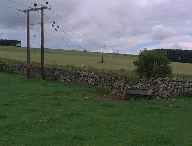 Power line crossing slope of Horse Rigg