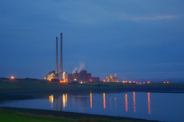 Moneypoint Power Station - nocturne in blue and gold