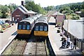 Passing trains at Crediton Railway station