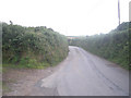 Lane with steep banks near Bunkers Hill Farm